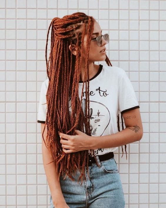 Penteados com Box Braids