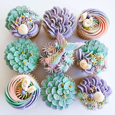 Ideias de Cupcake de Sereia - Foto: Sugar & Frost